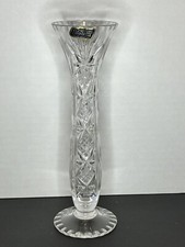 Violetta Handcut 24% Lead Crystal Bud Vase Poland Gift Flowers VGT Mom picture