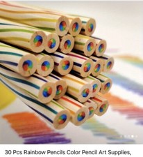 20 Rainbow Pencils: multicolored in one pencil Kids FUN NEW Shipping Included picture