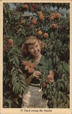 Women A Peach Among the Peaches Teich Chrome Postcard Vintage Post Card picture