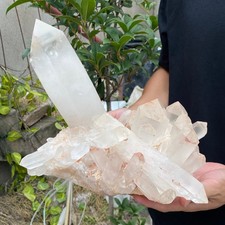 10.2lb Natural Clear White Quartz Crystal Cluster Rough Healing Specimen picture