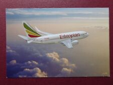 AVIATION AIRLINE POSTCARD ETHIOPIAN AIRLINES BOING 737-700 POSTCARD picture