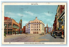 1934 Post Office Franklin Square, Worcester Massachusetts MA Vintage Postcard picture
