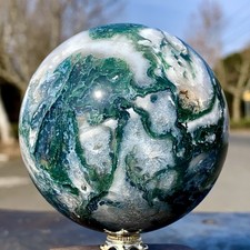 499G Natural Water Grass Agate Ball Quartz Crystal Ball Healing picture