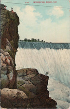 Lithograph Modesto California People Standing atop La Grande Dam early 1900s picture