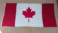 Vintage Large Canada Flag 6ft x 2ft 11 Stitched Maple Leaf  Made In England picture