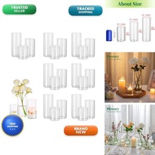 Hewory Glass Cylinder Vases Set of 24 Clear 3.3in for Centerpieces Wedding picture