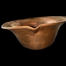 LARGE ANTIQUE Primitive French Hand Hammered COPPER 