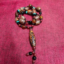 Chinese collectible,Jade hand-carved ,The agate necklace Exquisite statue3410 picture