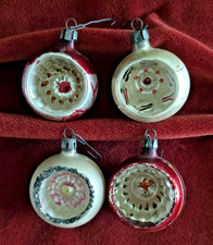 Mid-Century Fantasia Deep-Indent Ornaments Lot of Four-Poland Glass-Blown picture