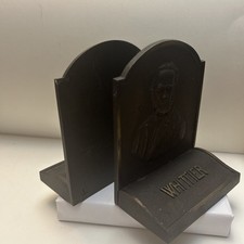 Vintage Bronze 1926 John Greenleaf Whittier Bookends for Library or Study  picture