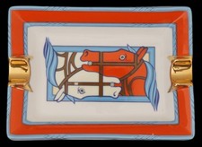 Vintage Hermes Cheval D´ Orient Gold Porcelain ashtray picture