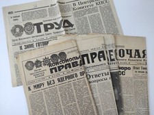 Set of random Soviet newspapers picture