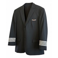 VTG Continental Airlines Captain Uniform Jacket 48L & Metal Pilot Wings Set picture