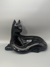 Vintage Royal Haeger 310 Ceramic Reclining Black Cat Figurine MCM Retro 14