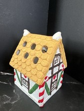 Vintage 1992 House of Lloyd Gingerbread House Christmas Candy Cane Ceramic picture