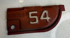 1954 California License Plate Metal Validation Tab Tag Original Red White 54 picture