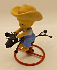 Vintage Enesco Country Cousins Scooter Figurine Riding on Metal Bronco picture