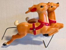 Vintage Empire Reindeer Blow Mold Figures Tabletop Decor Approx 8