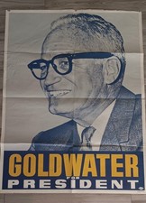 Vintage 1964 Barry Goldwater President Campaign Poster Giant 42x55