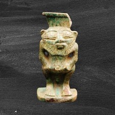 Very RARE Antique Stone Collectible Ancient Egyptian Bes Protective Deity Figure picture