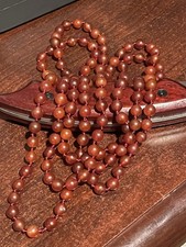 Vintage Estate Cherry Baltic Amber genuine beaded handknotted art deco necklace  picture