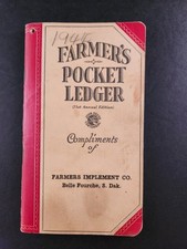 Vintage 1937-38 FARMER'S POCKET LEDGER John Deere 71st Edition BELLE FOURCHE SD picture