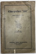 1927 CHRYSLER 52 INSTRUCTION BOOK 3RD ED OWNERS MANUAL FOLDOUT LUBRICATION CHART picture