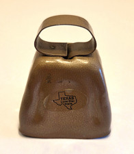 ​Vintage Texas Lone Star State Metal Cowbell Souvenir Rustic Bronze Finish  picture