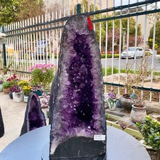 44LB Natural Amethyst Geode Quartz Crystal Cluster Cathedral Energy healing picture