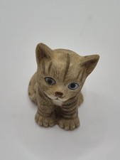 Vintage Giordano Trinket Cat Figurine 1986 H3850 Tabby Kitten Porcelain 2