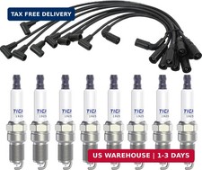 Spark Plugs and Wires Compatible with Chevy 5.7L 4.3L 5.0L, 41-993 Iridium Spark picture