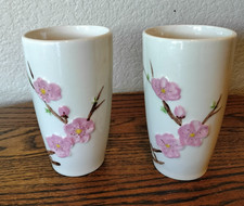 Vtg Metlox Pottery Poppytrail Peach Blossom 12 Oz Tumblers, Glasses /Set Of Two picture