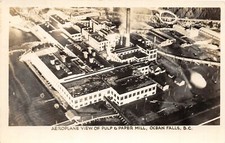 J9/ Ocean Falls B.C. Canada RPPC Postcard c1940s Birdseye Pulp Paper CO  260 picture