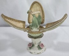 Rare Antique Martha Budich Dresden German Porcelain Woman Egg Figurine 5.5