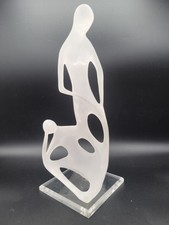 Vintage Crystallus New York Art Plastic Lucite Acrylic Sculpture Two Figures 12