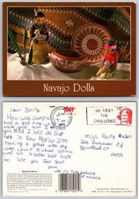 1989 Navajo Dolls Postcard Albuquerque New Mexico Native American Art Pottery picture