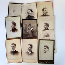 Antique Cabinet Card Photo Lot (10) Cincinnati Ohio 1880s Victorian Marceau Wats picture