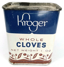 Vintage 1950s Advertising Spice Tin Christmas Display Kroger Whole Cloves picture