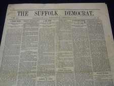 1887 FEB 9 THE SUFFOLK DEMOCRAT NEWSPAPER - 2 DETECTIVES SHOT ON TRAIN - NT 9602 picture
