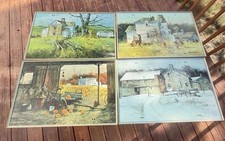 VTG Frank Hamilton Four Seasons TV Trays Tables Signed With  Roller Stand picture