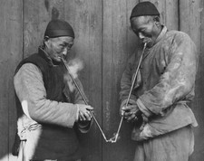 Two elderly men smoking pipes. 1936  Opium Dens Photo 8.5x11 Paper Luster picture