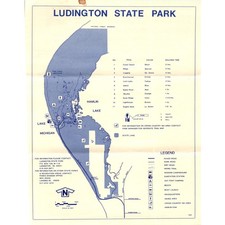 Vtg Ludington State Park and MI Recreation Areas Map & Travel Brochure TF4-B2 picture