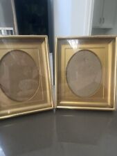 Vintage Photo Frame Gold Metal Shadow Box Picture Frames With Gold Mat Lot Of 2 picture