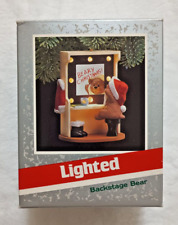 1989 Hallmark Keepsake Lighted Backstage Bear Ornament Vintage UL Listed picture