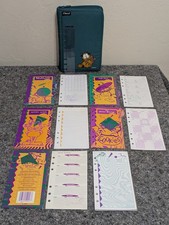 1990s Mead 3-ring Zippered Binder Embroidered Garfield & Pooky Complete Vintage picture