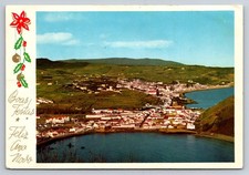 Vintage Horta, Faial Azores Portugal Postcard Boas Festas Christmas 1971 picture