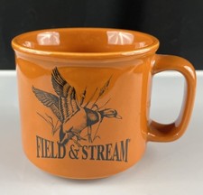 Field & Stream Vintage Coffee Mug Mallard Duck Flying Ceramic Tea Cup Orange picture