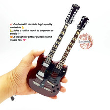Handmade Double Neck Electric Guitar 1/4 Scale – Mahogany Wood Miniature Music picture