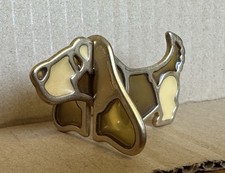 Rare Vintage Basset Hound Dog Sun Catcher free standing Brown Cream Gold picture