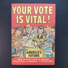 Your Vote Is Vital GOLDEN AGE comic Harvey 1952 Uncle Sam Patriotic Al Avison picture